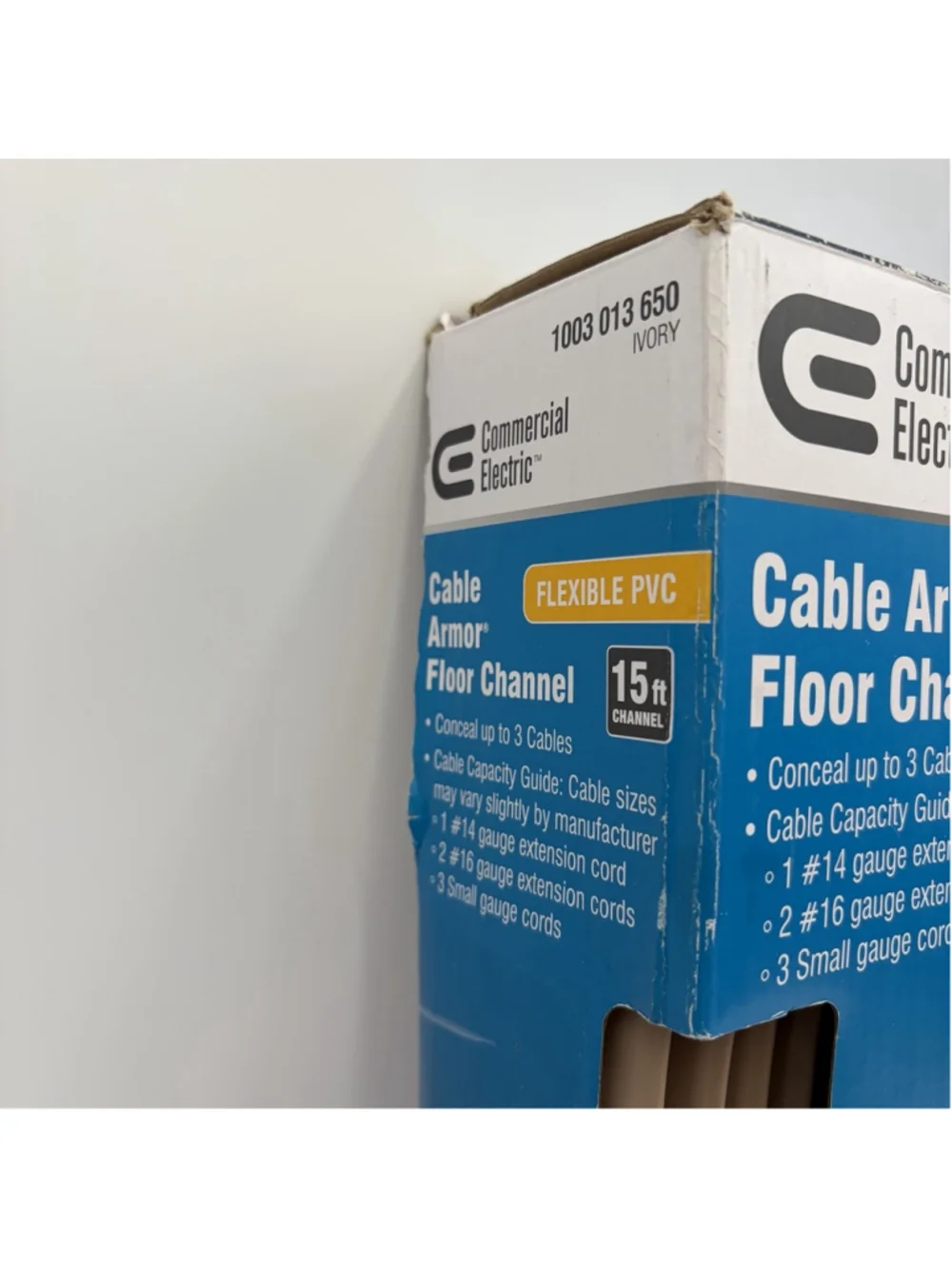 Commercial Electric A91-15V 15 ft. PVC Floor Cord Protector in Ivory